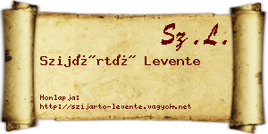 Szijártó Levente névjegykártya