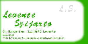 levente szijarto business card