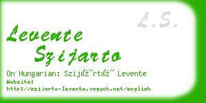 levente szijarto business card